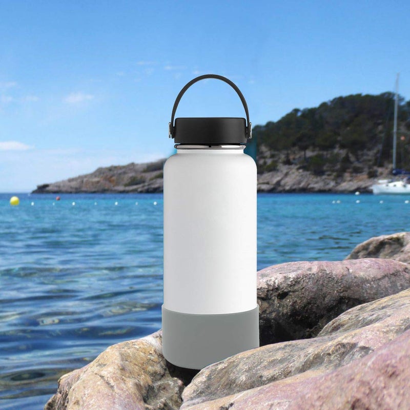 Flaskars Protective Silicone Boot for 12 oz - 40oz Hydroflask Water Bottles Anti-Slip Bottom Stanley Sleeve Cover Bumper (Medium, Grey) - Image 5